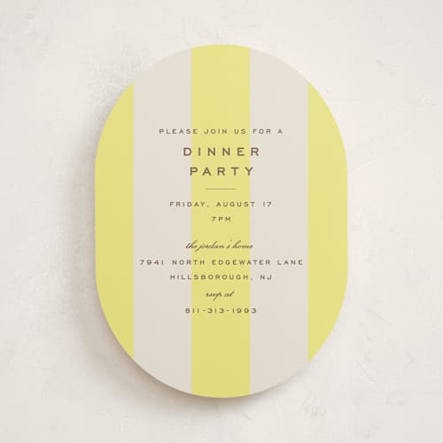 This is a limone party invitations with standard by Megan Davis called campania printing on signature in standard