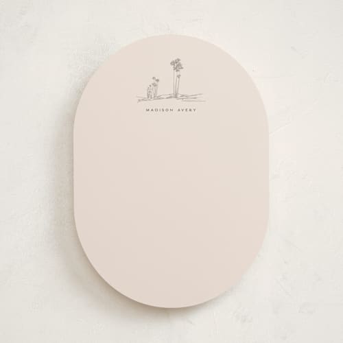 This is a sand personalized stationery thank you cards with standard by Owl and Toad called sandscape printing on signature in 5x7
