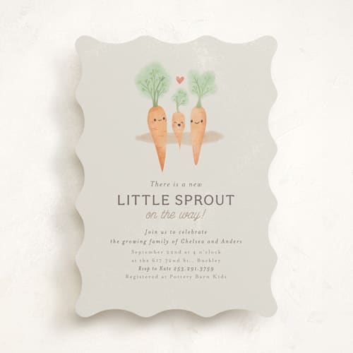 This is a grain baby shower invitations with standard by Itsy Belle Studio called little sprout printing on signature in standard