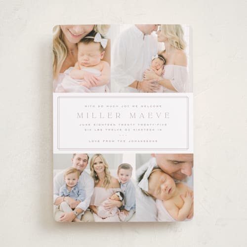 This is a iris birth announcements with standard by Kristie Kern called camden printing on smooth signature in standard