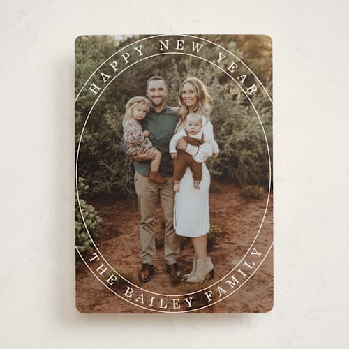 This is a snowfall photo christmas cards with standard by Baumbirdy called arch greetings printing on recycled smooth signature in standard
