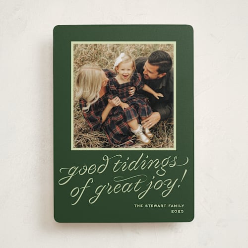 This is a evergreen photo christmas cards with standard by Megan Davis called cotillion printing on recycled smooth signature in standard