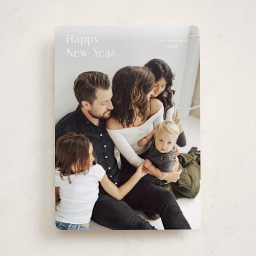 This is a cotton photo christmas cards with standard by Stacey Meacham called minimalist corner printing on recycled smooth signature in standard