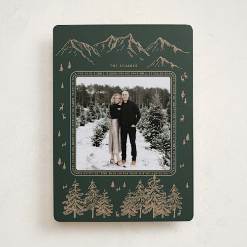 This is a pine photo christmas cards with standard by Sherley Ferreira called the heaven and nature sing printing on recycled smooth signature in standard