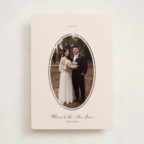 This is a vanilla photo christmas cards with standard by Ani Somi called vignette printing on recycled smooth signature in standard