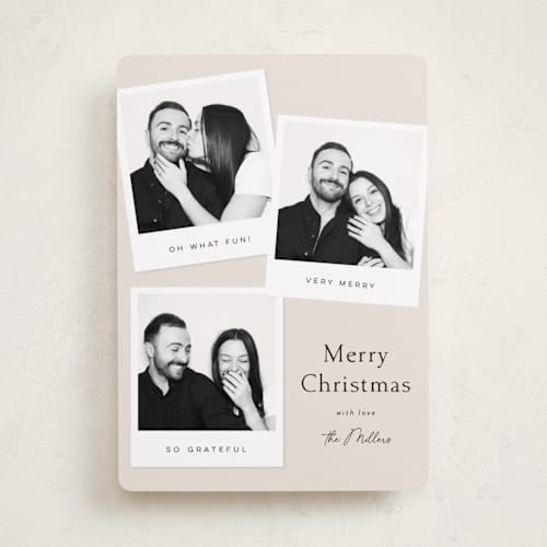 This is a eggnog photo christmas cards with standard by Stephanie Hawkes called merry moments printing on recycled smooth signature in standard