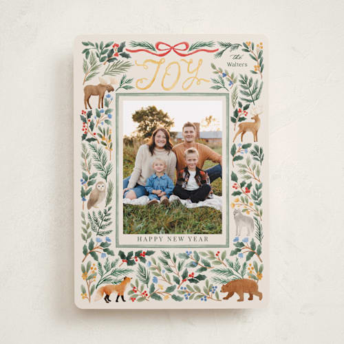 This is a pine photo christmas cards with standard by Elly called wild forest printing on recycled smooth signature in standard
