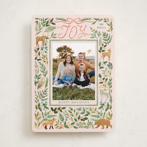 This is a leaf photo christmas cards with standard by Elly called wild forest printing on recycled smooth signature in standard
