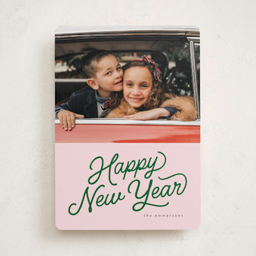 This is a kelly photo christmas cards with standard by BR Designs called retro vintage holiday printing on recycled smooth signature in standard