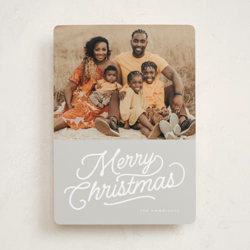 This is a smoke photo christmas cards with standard by BR Designs called retro vintage holiday printing on recycled smooth signature in standard