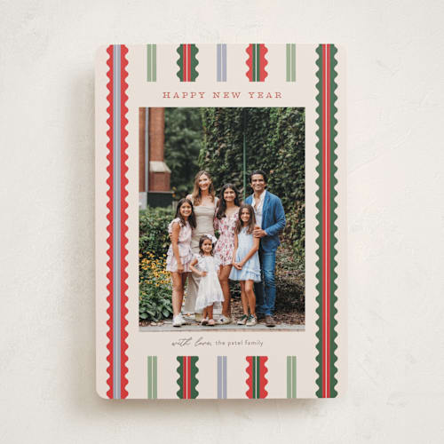 This is a fruitcake photo christmas cards with standard by Pixel and Hank called swiggle printing on recycled smooth signature in standard