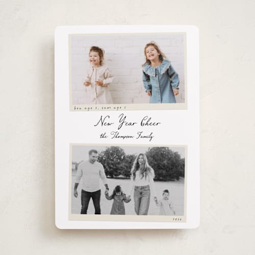 This is a coal photo christmas cards with standard by Ashlee Townsend called vintage snapshots printing on recycled smooth signature in standard