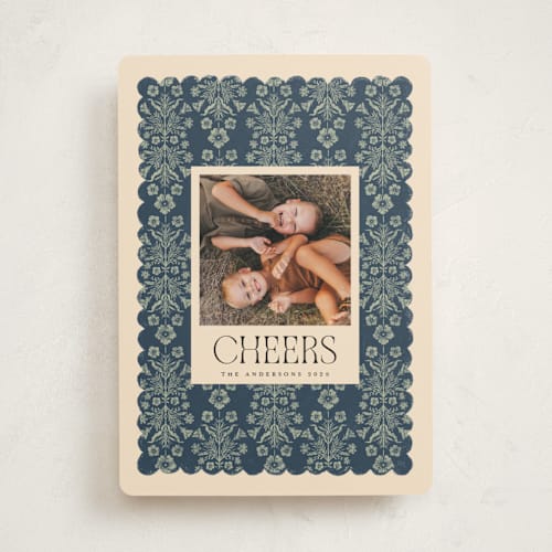 This is a saphire photo christmas cards with standard by Vivian Yiwing called adeline printing on recycled smooth signature in standard