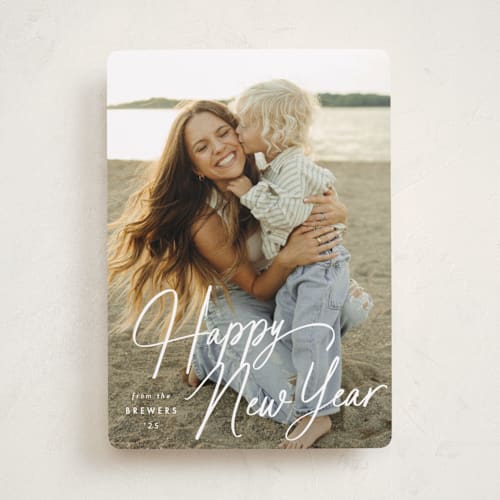 This is a snow photo christmas cards with standard by Amy Kross called bright day printing on recycled smooth signature in standard