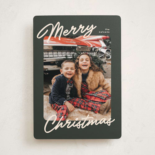 This is a olive photo christmas cards with standard by Pixel and Hank called the classic printing on recycled smooth signature in standard