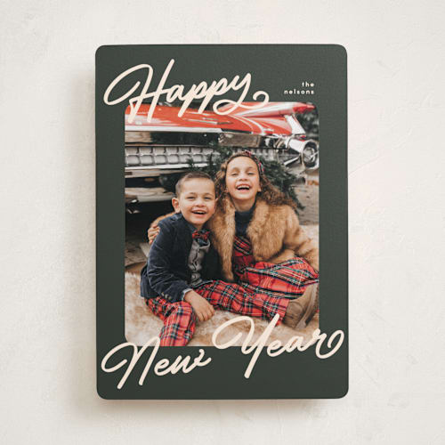 This is a olive photo christmas cards with standard by Pixel and Hank called the classic printing on recycled smooth signature in standard