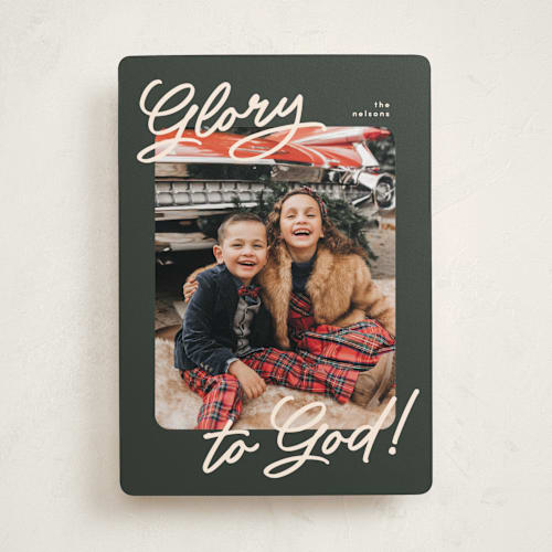 This is a olive photo christmas cards with standard by Pixel and Hank called the classic printing on recycled smooth signature in standard