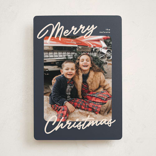 This is a jean photo christmas cards with standard by Pixel and Hank called the classic printing on recycled smooth signature in standard