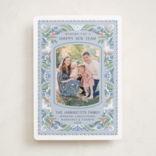 This is a frost photo christmas cards with standard by Paper Sun Studio called charming dove border printing on recycled smooth signature in standard