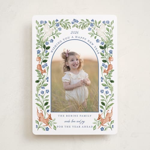 This is a frost photo christmas cards with standard by Sarah Knight called noelle printing on recycled smooth signature in standard