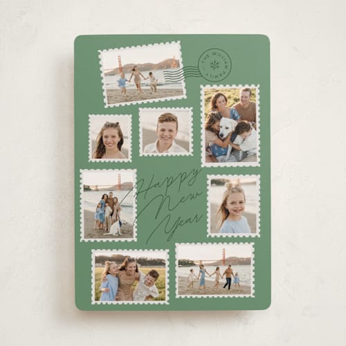 This is a wreath photo christmas cards with standard by Vera Lim called lots of stamps printing on recycled smooth signature in standard