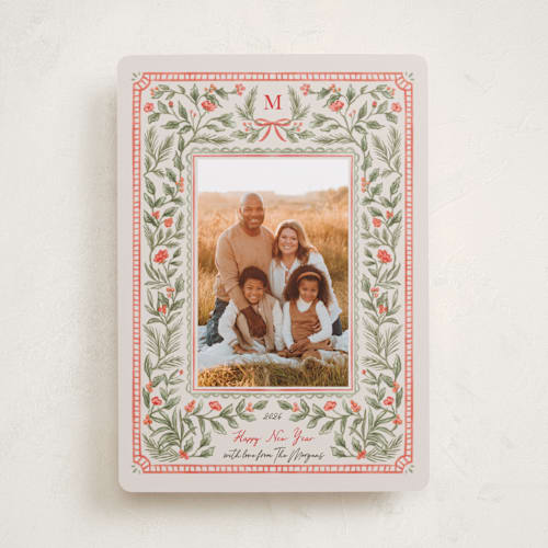 This is a garden photo christmas cards with standard by Elly called botanical tidings printing on recycled smooth signature in standard