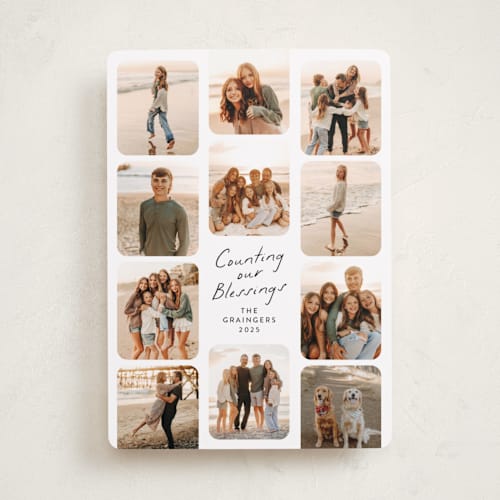 This is a snow photo christmas cards with standard by Lindsay Megahed called so many blessings printing on recycled smooth signature in standard