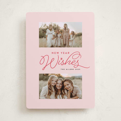 This is a rosy photo christmas cards with standard by Laura Hamm called a rosy christmas printing on recycled smooth signature in standard