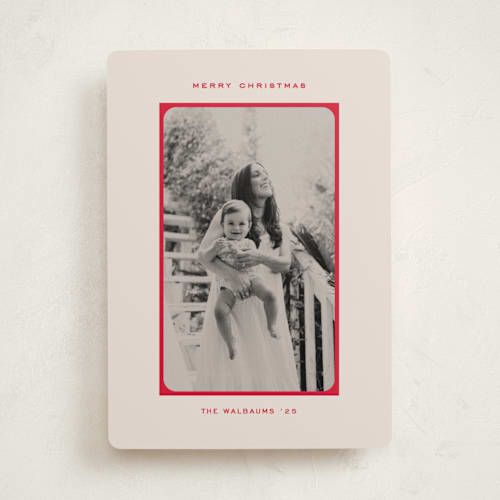 This is a stocking photo christmas cards with standard by Creo Study called simple border printing on recycled smooth signature in standard
