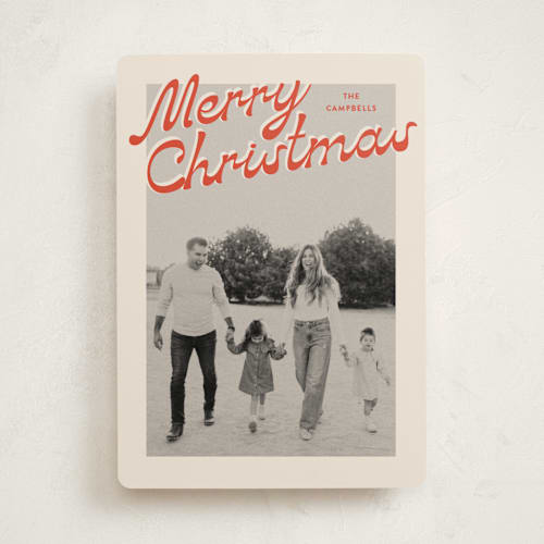 This is a candy cane photo christmas cards with standard by Ekko Studio called nostalgia printing on recycled smooth signature in standard