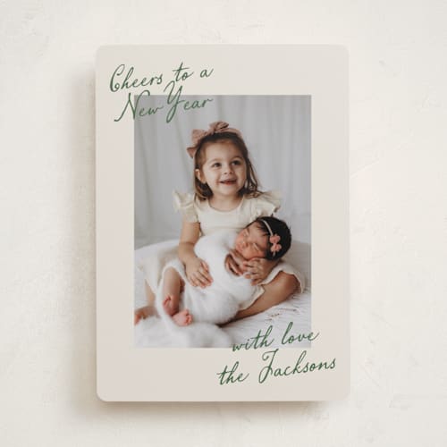 This is a pine needle photo christmas cards with standard by Deynaaz Daraei called luant printing on recycled smooth signature in standard