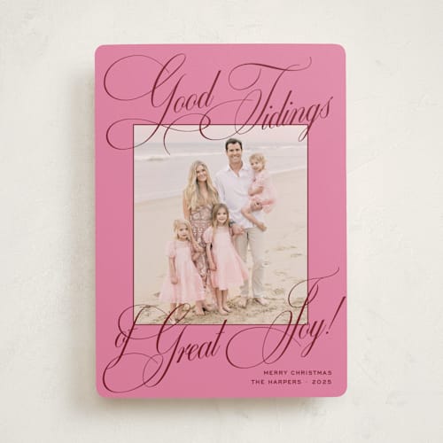 This is a gumdrop photo christmas cards with standard by Megan Davis called praline printing on recycled smooth signature in standard