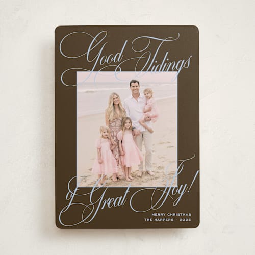 This is a espresso photo christmas cards with standard by Megan Davis called praline printing on recycled smooth signature in standard