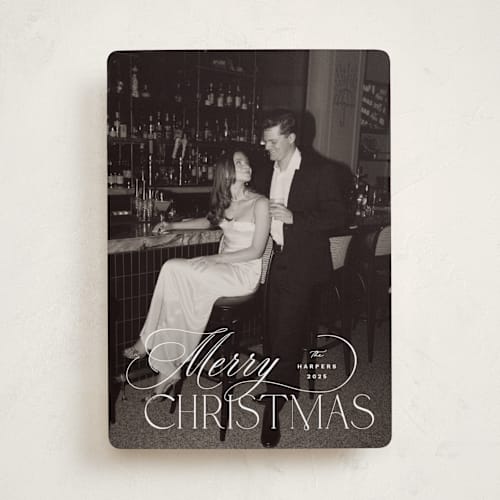 This is a snow photo christmas cards with standard by Design Lotus called holiday in type printing on recycled smooth signature in standard