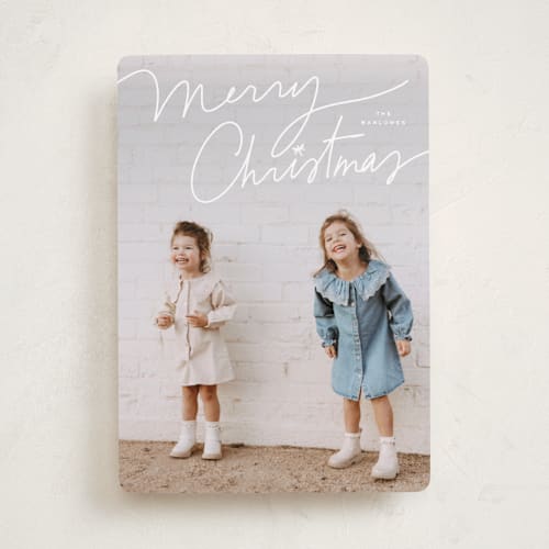 This is a cloud photo christmas cards with standard by Annie Clark called off script printing on recycled smooth signature in standard