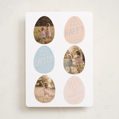 This is a peach easter photo cards with standard by Angela Thompson called vintage  easter printing on recycled smooth signature in standard