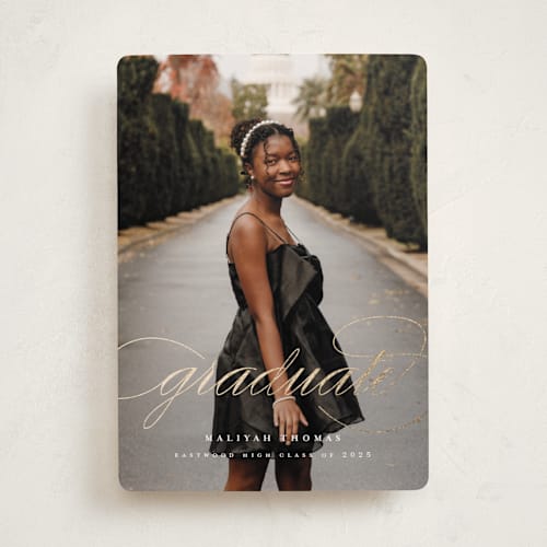 This is a classic graduation announcements with foil pressed by letterfix called sol printing on recycled smooth signature in standard