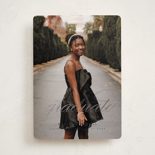 This is a formal graduation announcements with foil pressed by letterfix called sol printing on recycled smooth signature in standard