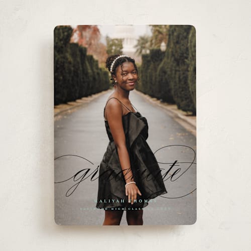 This is a modern graduation announcements with foil pressed by letterfix called sol printing on recycled smooth signature in standard