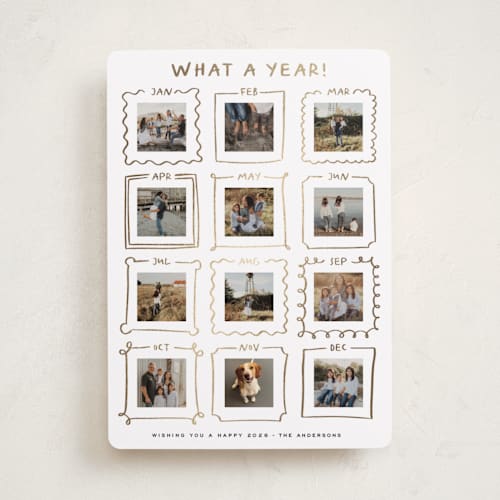 This is a winter foil pressed holiday cards with foil pressed by Claudia Orengo called year gallery printing on recycled smooth signature in standard