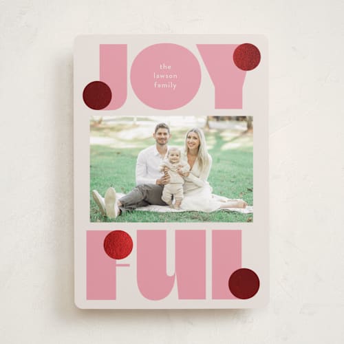 This is a candied grapefruit foil pressed holiday cards with foil pressed by Lori Wemple called pop joy printing on recycled smooth signature in standard
