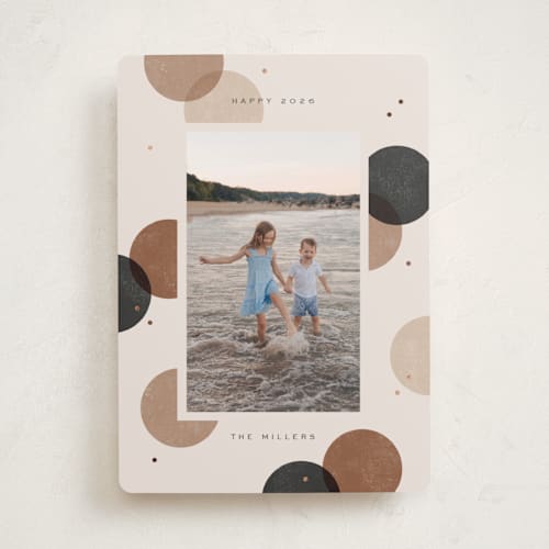 This is a midnight foil pressed holiday cards with foil pressed by Michelle Taylor called big confetti printing on recycled smooth signature in standard