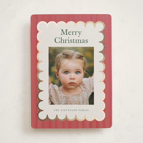 This is a cherry foil pressed holiday cards with foil pressed by Nicoletta Savod called charm printing on recycled smooth signature in standard