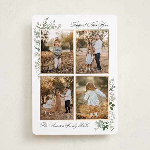 This is a snow foil pressed holiday cards with foil pressed by Susan Moyal called natural holiday printing on recycled smooth signature in standard