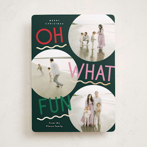 This is a elfshoes foil pressed holiday cards with foil pressed by Everett Paper Goods called fun redux printing on recycled smooth signature in standard