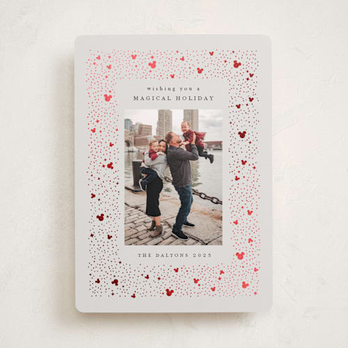 This is a mist foil pressed holiday cards with foil pressed by JeAnna Casper called magic printing on recycled smooth signature in standard