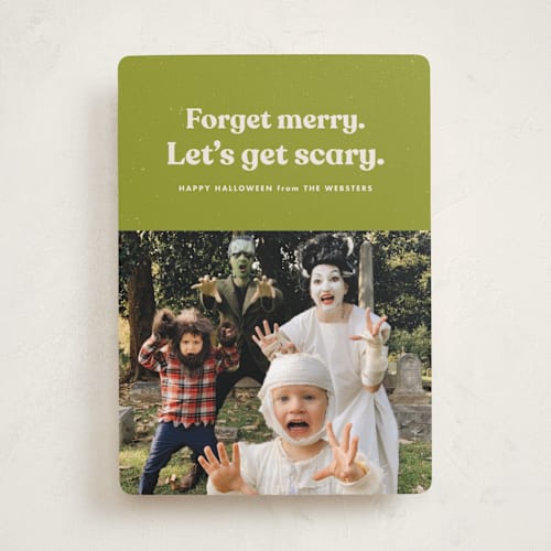 This is a slime halloween party invitations cards by Lea Delaveris called get scary printing on recycled smooth signature in standard