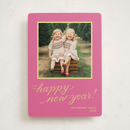 This is a gumdrop new year photo cards with standard by Megan Davis called cotillion printing on recycled smooth signature in standard