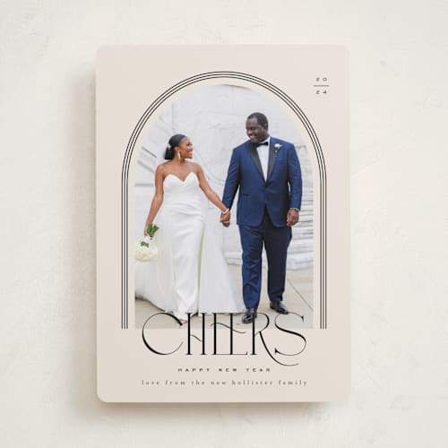 This is a ink new year photo cards with standard by Kristie Kern called luster printing on recycled smooth signature in standard