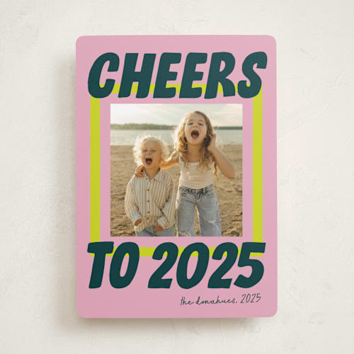 This is a gumdrop new year photo cards with standard by Shari Margolin called bold and bright printing on recycled smooth signature in standard